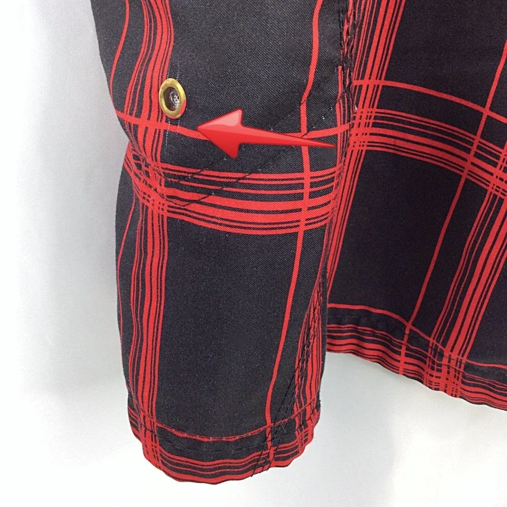 Burnside Men's Swim Trunks Shorts Size Large Plaid Bermuda Lined 42